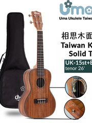 Load image into Gallery viewer, Uma Ukulele 26' Tenor Acacia koa Solid Top  UMA UK-15ST + EQ (EQUALIZER)