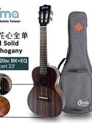 Load image into Gallery viewer, Uma Ukulele 23' Concert Full Solid Mahogany Gloss UMA UK-20SC-Black + EQ (EQUALIZER)