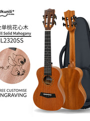 Load image into Gallery viewer, Ukunili 23" Concert Ukulele All Solid Mahogany Gold Rosette Open Pore UNL2320SS