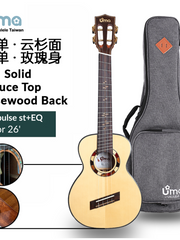 Load image into Gallery viewer, Uma Ukulele 26'Tenor Full Solid Engelmann Spruce / Black Walnut UMA-PulseST + EQ (EQUALIZER)