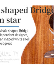Load image into Gallery viewer, TODO Ukulele 26' Tenor Whale Acacia wood Full Solid + EQ (EQUALIZER)