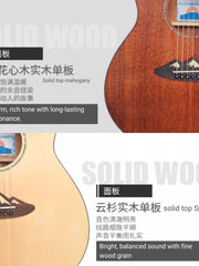 Load image into Gallery viewer, TODO 36-Inch Travel Acoustic Guitar B10M Solid Mahogany Top Mt. Fuji Design