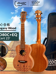 Load image into Gallery viewer, TODO Ukulele 23' Concert Mahogany Nile Design + EQ (EQUALIZER)
