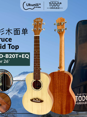 Load image into Gallery viewer, TODO Ukulele 26' Tenor Spruce Solid Top + EQ (EQUALIZER)