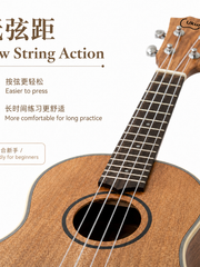 Load image into Gallery viewer, Ukunili 23" Concert Ukulele Mahogany Black White Binding UNL2332M