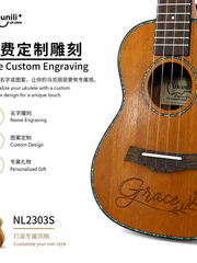 Load image into Gallery viewer, Ukunili 23" Concert Ukulele Solid Mahogany Top Colourful Binding UNL2303S