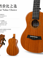 Load image into Gallery viewer, Ukunili 23" Concert Ukulele All Solid Mahogany Gold Rosette Open Pore UNL2320SS