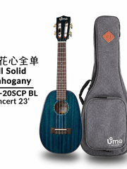 Load image into Gallery viewer, Uma Ukulele 23' Concert Full Solid Mahogany Pineapple Blue UMA UK-20SCP