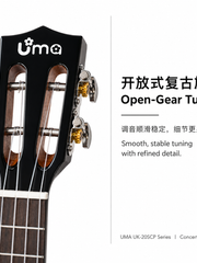 Load image into Gallery viewer, Uma Ukulele 23' Concert Full Solid Mahogany Pineapple Natural UMA UK-20SCP
