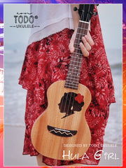 Load image into Gallery viewer, TODO Ukulele 23' Concert Fuso Flower Girl Acacia Wood Full Solid + EQ (EQUALIZER)