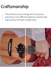 Load image into Gallery viewer, TODO Ukulele 23' Concert Fuso Flower Girl Acacia Wood Full Solid + EQ (EQUALIZER)