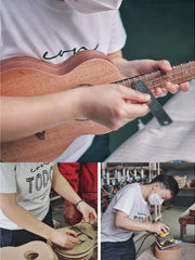 Load image into Gallery viewer, TODO Ukulele 23' Concert Fuso Flower Girl Acacia Wood Full Solid + EQ (EQUALIZER)
