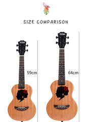 Load image into Gallery viewer, TODO Ukulele 23' Concert Fuso Flower Girl Acacia Wood Full Solid + EQ (EQUALIZER)