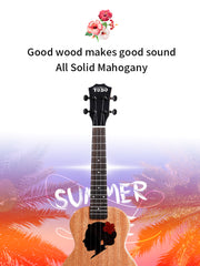 Load image into Gallery viewer, TODO Ukulele 23' Concert Fuso Flower Girl Acacia Wood Full Solid + EQ (EQUALIZER)