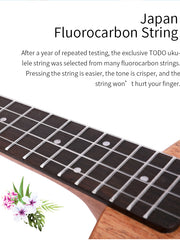 Load image into Gallery viewer, TODO Ukulele 23' Concert Fuso Flower Girl Acacia Wood Full Solid + EQ (EQUALIZER)