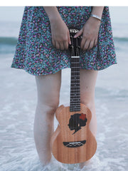Load image into Gallery viewer, TODO Ukulele 23' Concert Fuso Flower Girl Acacia Wood Full Solid + EQ (EQUALIZER)