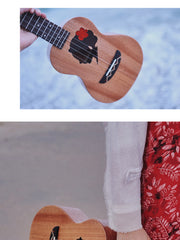 Load image into Gallery viewer, TODO Ukulele 23' Concert Fuso Flower Girl Acacia Wood Full Solid + EQ (EQUALIZER)