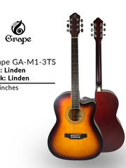 Load image into Gallery viewer, Grape GA-M1 39 Inch Cutaway Linden Wooden Beginner Acoustic Guitar SunBrown Truss Rod