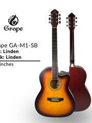 Load image into Gallery viewer, Grape GA-M1 39 Inch Cutaway Linden Wooden Beginner Acoustic Guitar SunBrown Truss Rod