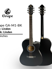 Load image into Gallery viewer, Grape GA-M1 39 Inch Cutaway Linden Wooden Beginner Acoustic Guitar Black Truss Rod