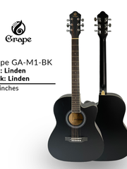Load image into Gallery viewer, Grape GA-M1 39 Inch Cutaway Linden Wooden Beginner Acoustic Guitar Black Truss Rod