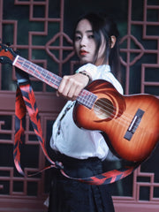 Load image into Gallery viewer, TODO Ukulele 26' Tenor Oriental Phonix Tiger Pattern Solid Top + EQ (EQUALIZER)