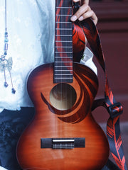 Load image into Gallery viewer, TODO Ukulele 23' Concert Oriental Phonix Tiger Pattern Solid Top + EQ (EQUALIZER)