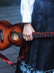 Load image into Gallery viewer, TODO Ukulele 26' Tenor Oriental Phonix Tiger Pattern Solid Top + EQ (EQUALIZER)