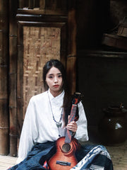 Load image into Gallery viewer, TODO Ukulele 26' Tenor Oriental Phonix Tiger Pattern Solid Top + EQ (EQUALIZER)