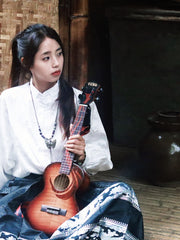 Load image into Gallery viewer, TODO Ukulele 26' Tenor Oriental Phonix Tiger Pattern Solid Top + EQ (EQUALIZER)