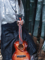 Load image into Gallery viewer, TODO Ukulele 23' Concert Oriental Phonix Tiger Pattern Solid Top + EQ (EQUALIZER)