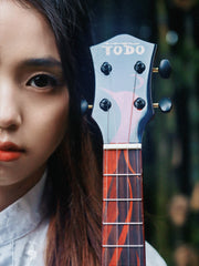 Load image into Gallery viewer, TODO Ukulele 23' Concert Oriental Phonix Tiger Pattern Solid Top + EQ (EQUALIZER)
