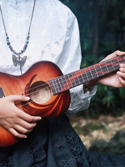 Load image into Gallery viewer, TODO Ukulele 23' Concert Oriental Phonix Tiger Pattern Solid Top + EQ (EQUALIZER)