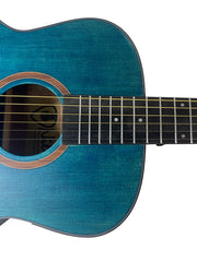 Load image into Gallery viewer, NILI Acoustic travel Guitar 36 inches Solid top Spruce Wood Blue Mahogany body 360S