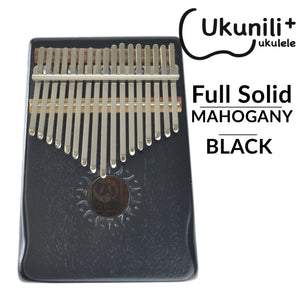 Walter 17 keys Full Solid Mahogany Wood Kalimba Black