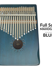 Load image into Gallery viewer, Walter 17 keys Full Solid Mahogany Wood Kalimba Blue