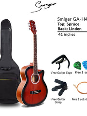 Load image into Gallery viewer, Smiger H40 Acoustic Guitar 41 inches RedBrown