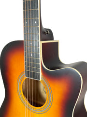 Load image into Gallery viewer, Grape GA-M1 39 Inch Cutaway Linden Wooden Beginner Acoustic Guitar SunBrown Truss Rod