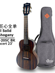 Load image into Gallery viewer, Uma Ukulele 23' Concert Full Solid Mahogany Gloss UMA UK-20SC-Black