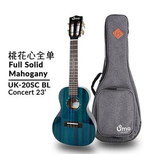 Uma Ukulele 23' Concert Full Solid Mahogany Gloss UMA UK-20SC-Blue