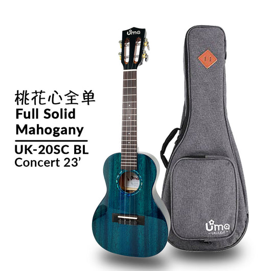 Uma Ukulele 23' Concert Full Solid Mahogany Gloss UMA UK-20SC-Blue
