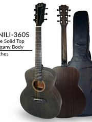 Load image into Gallery viewer, NILI Acoustic travel Guitar 36 inches Solid top Spruce Wood Black Mahogany body 360S