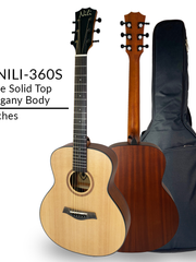 Load image into Gallery viewer, NILI Acoustic travel Guitar 36 inches Solid top Spruce Wood Mahogany body 360S