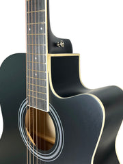 Load image into Gallery viewer, Grape GA-M1 39 Inch Cutaway Linden Wooden Beginner Acoustic Guitar Black Truss Rod