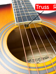 Load image into Gallery viewer, Grape GA-M1 39 Inch Cutaway Linden Wooden Beginner Acoustic Guitar SunBrown Truss Rod