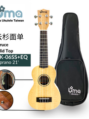 Load image into Gallery viewer, Uma Ukulele 21&#39; Soprano Spruce Solid Top  UMA UK-06SS + EQ (EQUALIZER)
