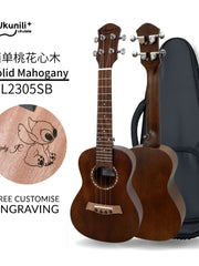 Load image into Gallery viewer, Ukunili 23" Concert Ukulele Solid Mahogany Top Dark Stain Finish UNL2305SB