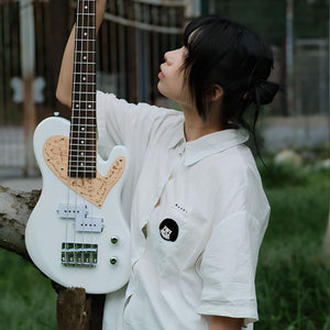 TODO Love Series Mini Bass – 30" Steel-String 4-String Silent Travel Bass for Beginner Girls