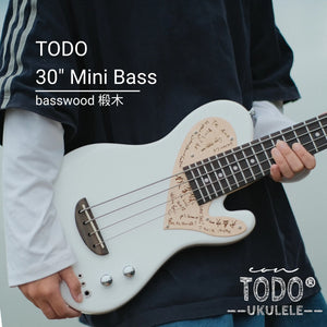 TODO Love Series Mini Bass – 30" Steel-String 4-String Silent Travel Bass for Beginner Girls