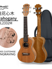 Load image into Gallery viewer, Ukunili 23" Concert Ukulele Mahogany Black White Binding UNL2332M